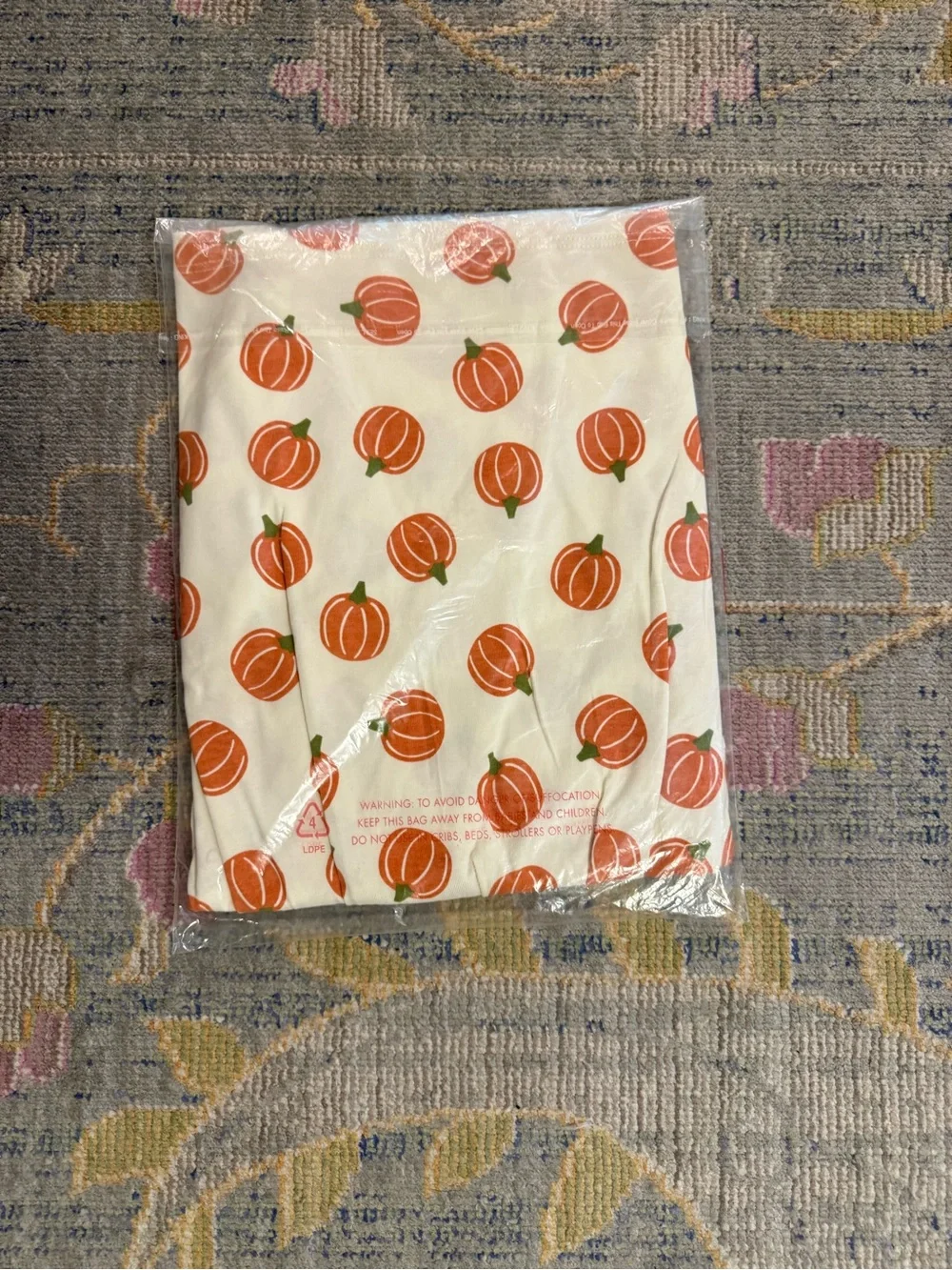 Hanna Andersson Girls Long Sleeve Pumpkin Print Dress for Fall Size Small